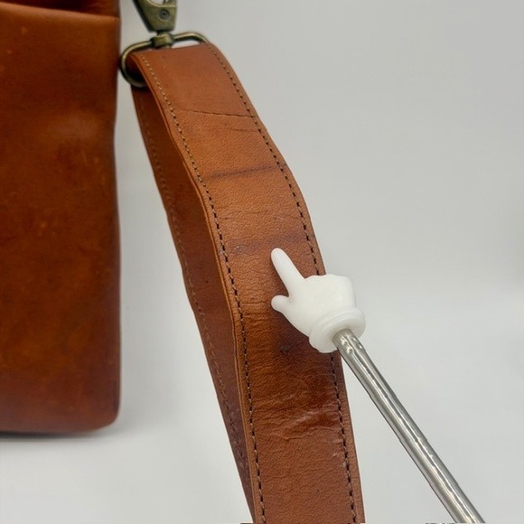 Myra Bag Castano Cognac Brown Genuine Leather Crossbody Messenger Shoulder Bag - Picture 6 of 13